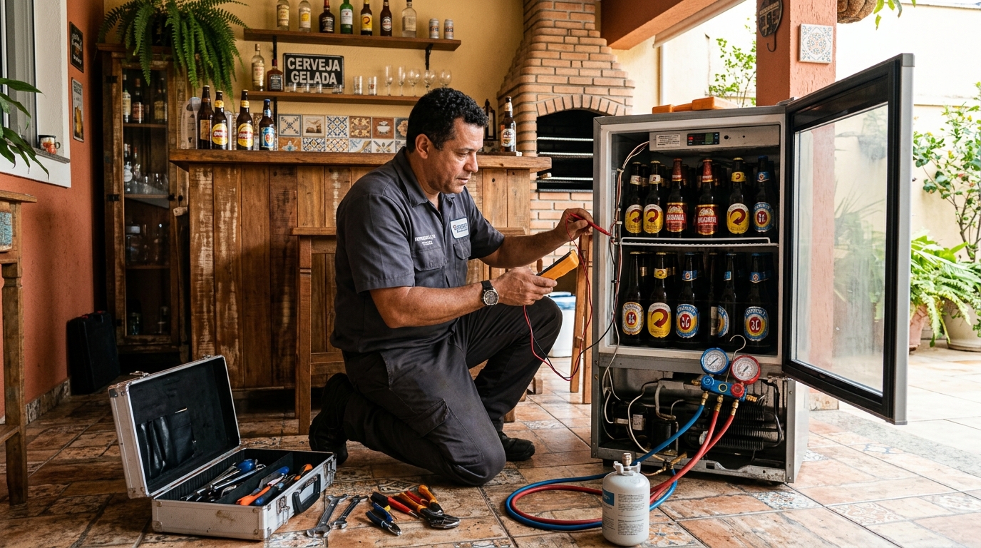 Aplicação de gás refrigerante em cervejeira atendida em São Bernardo do Campo‑SP